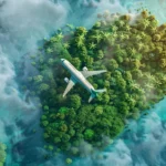 Concept ecoconscious travel plain